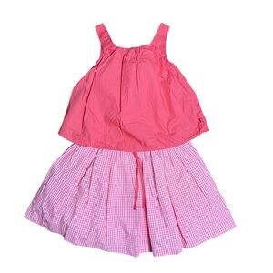 Okaidi Girls Pink Sleeveless Gingham Dress with a soft, gathered skirt – Size 8Y